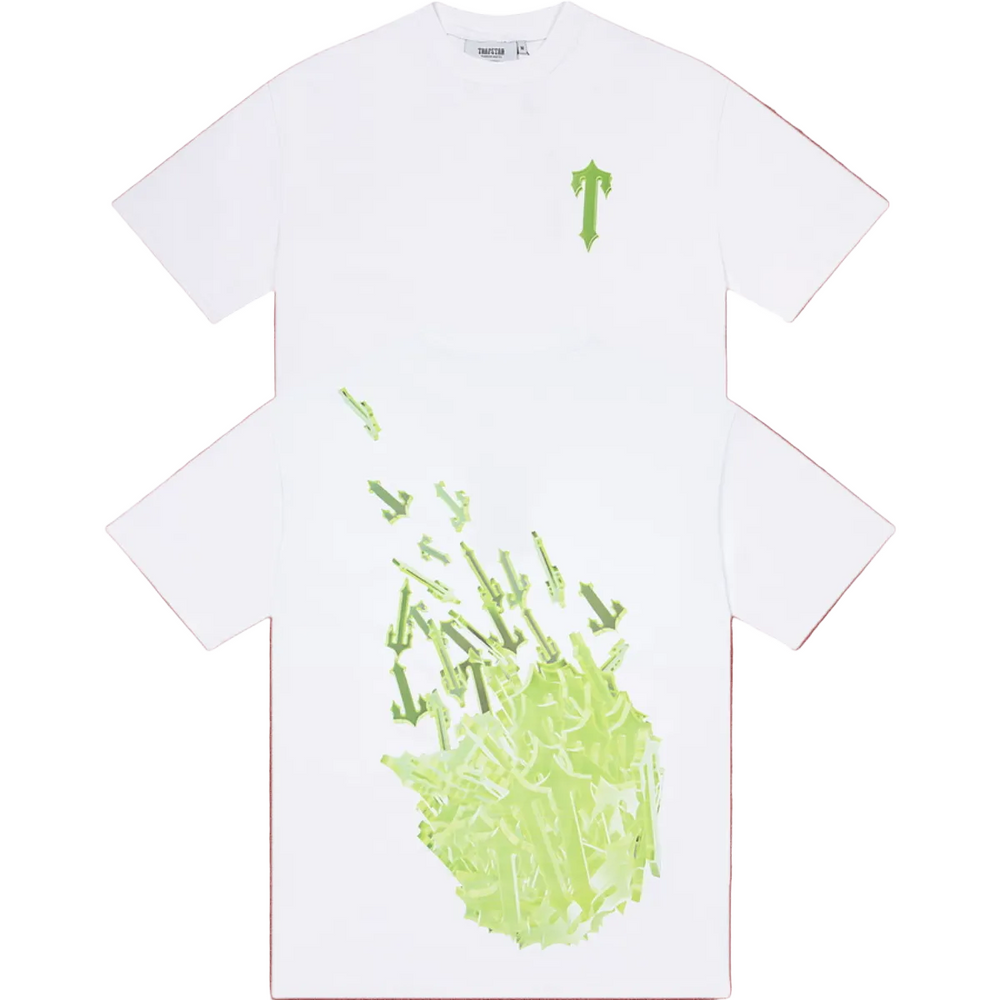 Trapstar Neon Green Multi-T Explosion Tee - White