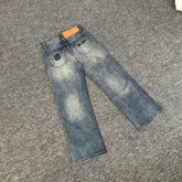 BROKENPLANET destroys planet BP embroidered letters high street American men's and women's denim straight leg casual pants