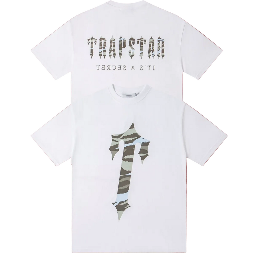 Trapstar Camo Fill Gothic Logo & Arch Tee - White