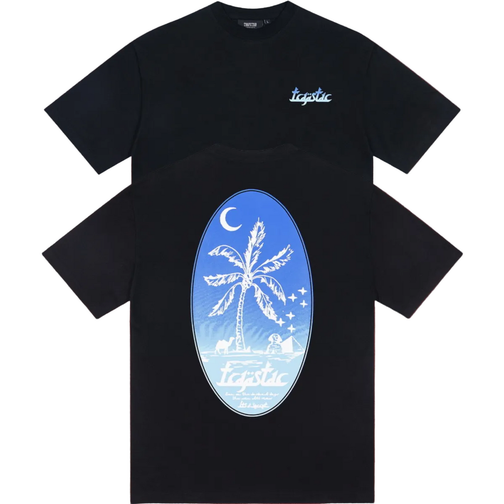 Trapstar Palm Tree Night Oval Graphic Tee - Black