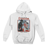 Autumn and winter 380g heavy loose men's pure cotton thick European and American dark fun illustration direct spray hooded sweatshirt