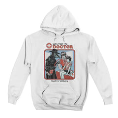 Autumn and winter 380g heavy loose men's pure cotton thick European and American dark fun illustration direct spray hooded sweatshirt