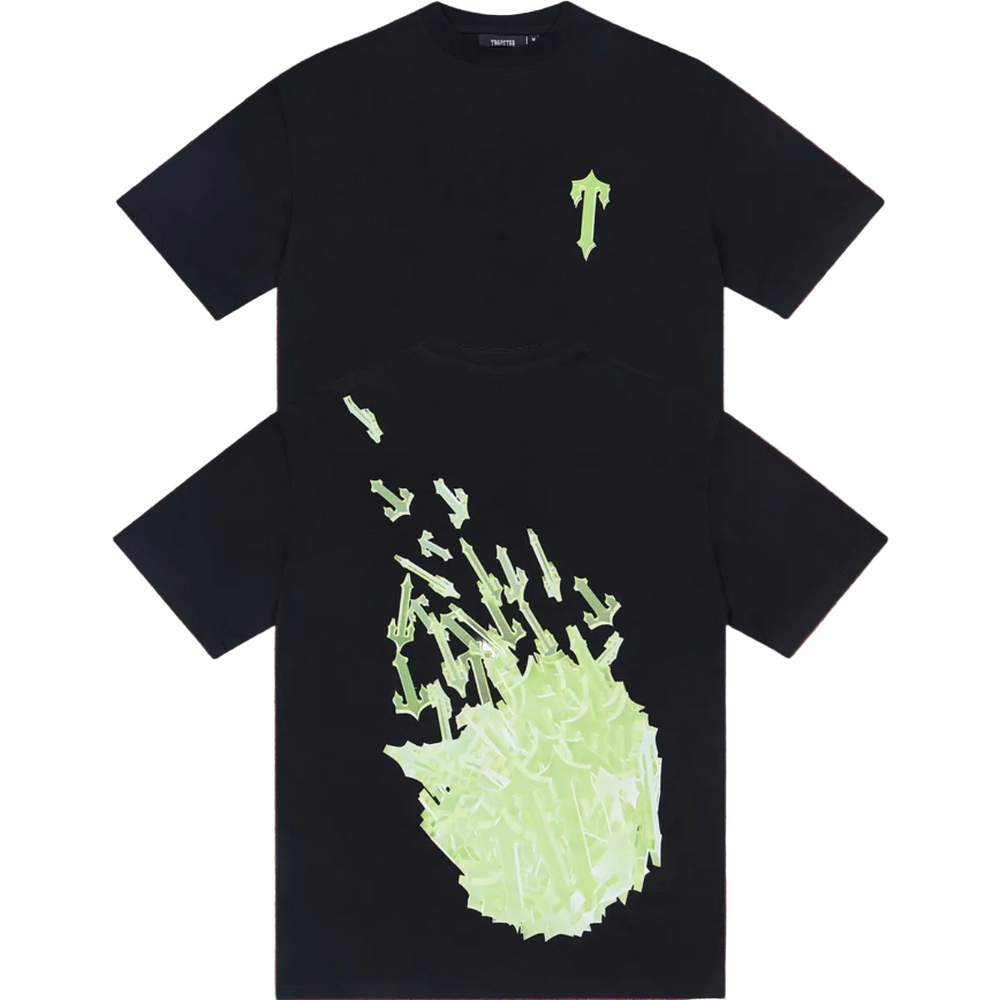 Trapstar Neon Green Multi-T Explosion Tee - Black