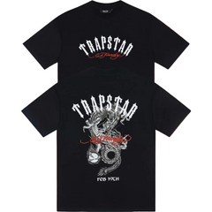 Trapstar Dragon & Globe Arch Logo Graphic Tee - Black