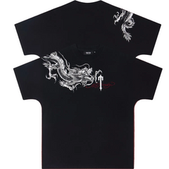 Trapstar Wrapping Dragon & Gothic "T" Graphic Tee - Black