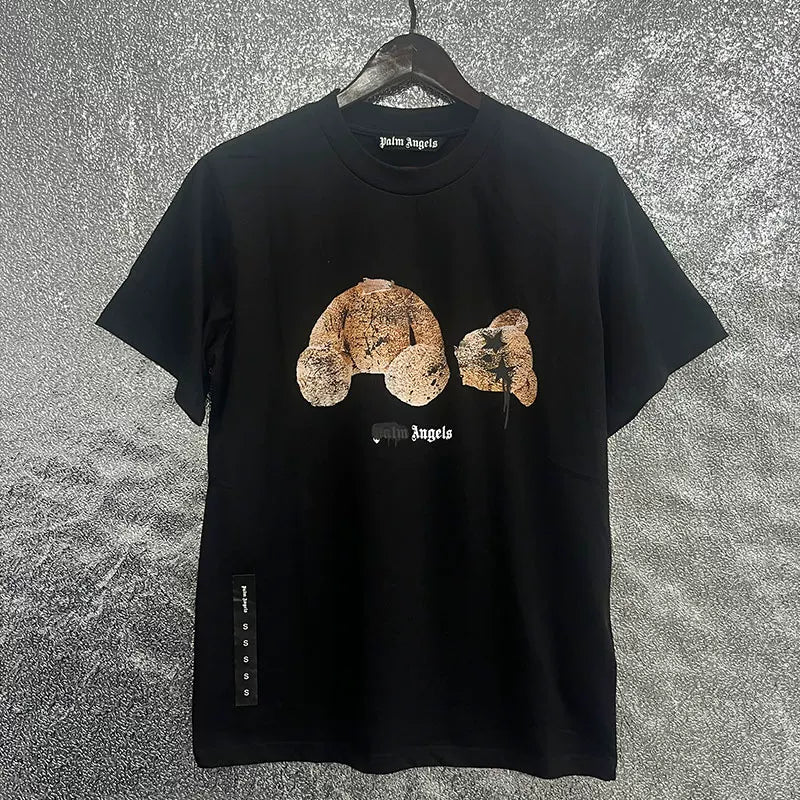 Palm Angel Headless Bear Fish Men's Round Neck T-shirt Angels Summer Loose PA Top Hoodie Short Sleeve (2)