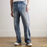 Gallery Dept25 New American High Street Washed, Used, Graffiti Painted, Splashed Ink, Broken Hole Straight leg Jeans