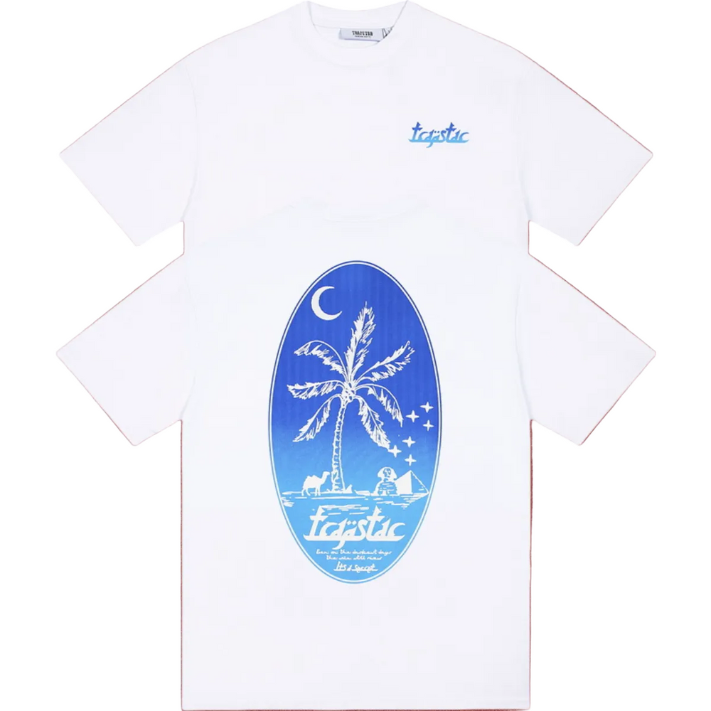 Trapstar Palm Tree Night Oval Graphic Tee - White