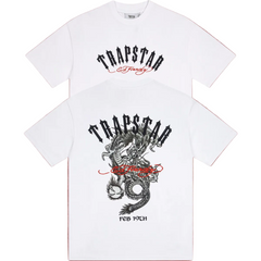 Trapstar Dragon & Globe Arch Logo Graphic Tee - White
