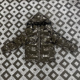 Trapstar Glossy Patent Hooded Puffer Jacket - Dark Bronze/Black