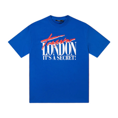 Trapstar London Secret Script & Block Logo Tee - Royal Blue/Red