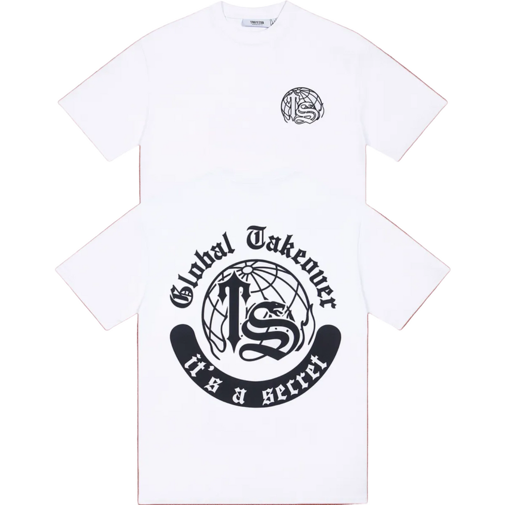 Trapstar Global Takeover Globe & "TS" Graphic Tee - White