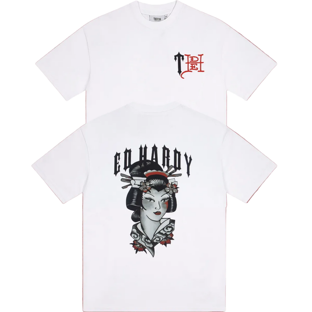 Trapstar x Ed Hardy Geisha Graphic Tee - White