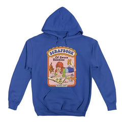 Autumn and winter 380g heavy loose men's pure cotton thick European and American dark fun illustration direct spray hooded sweatshirt