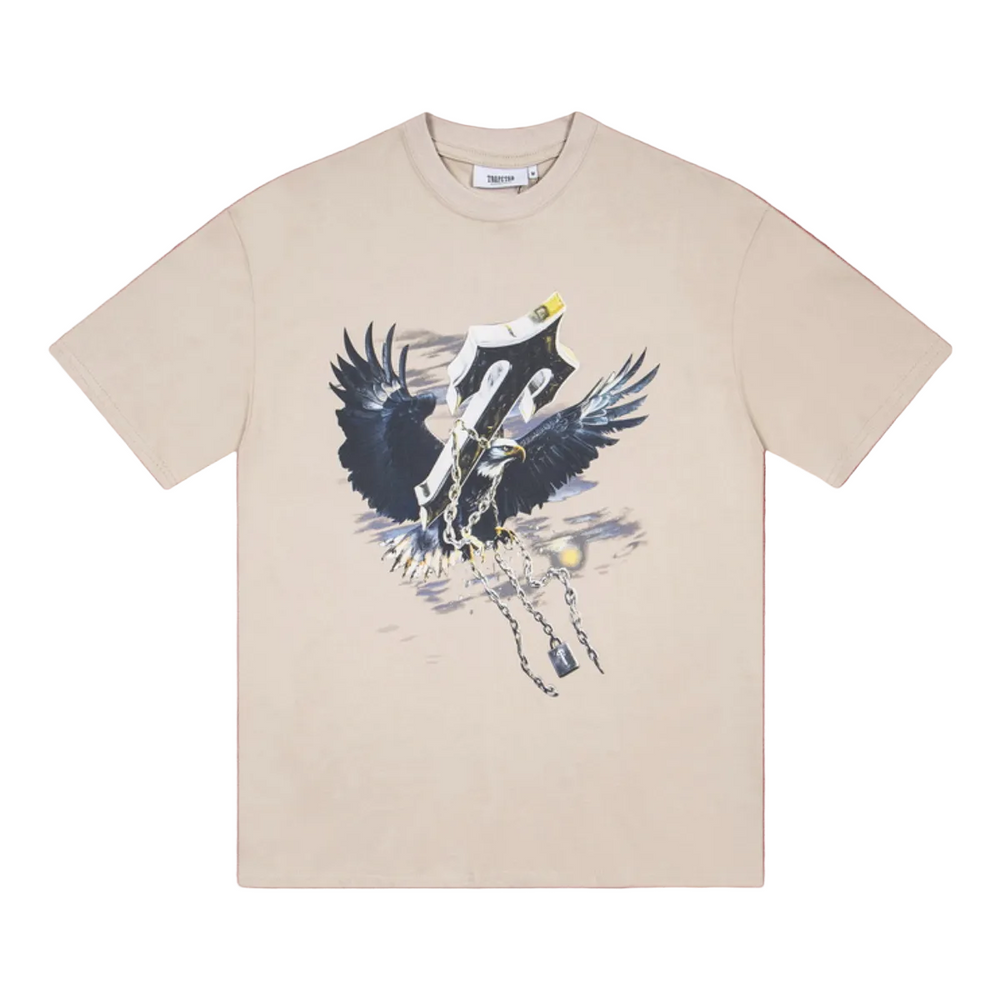 Trapstar Eagle & Broken Chains Graphic Tee - Sand/Khaki