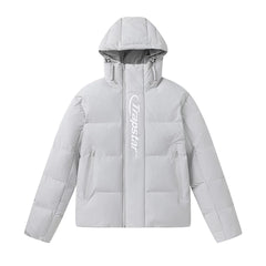 Trapstar Embossed Arch Logo Puffer Jacket - Light Grey