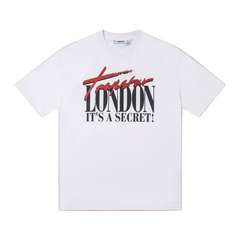 Trapstar London Secret Script & Block Logo Tee - White/Red