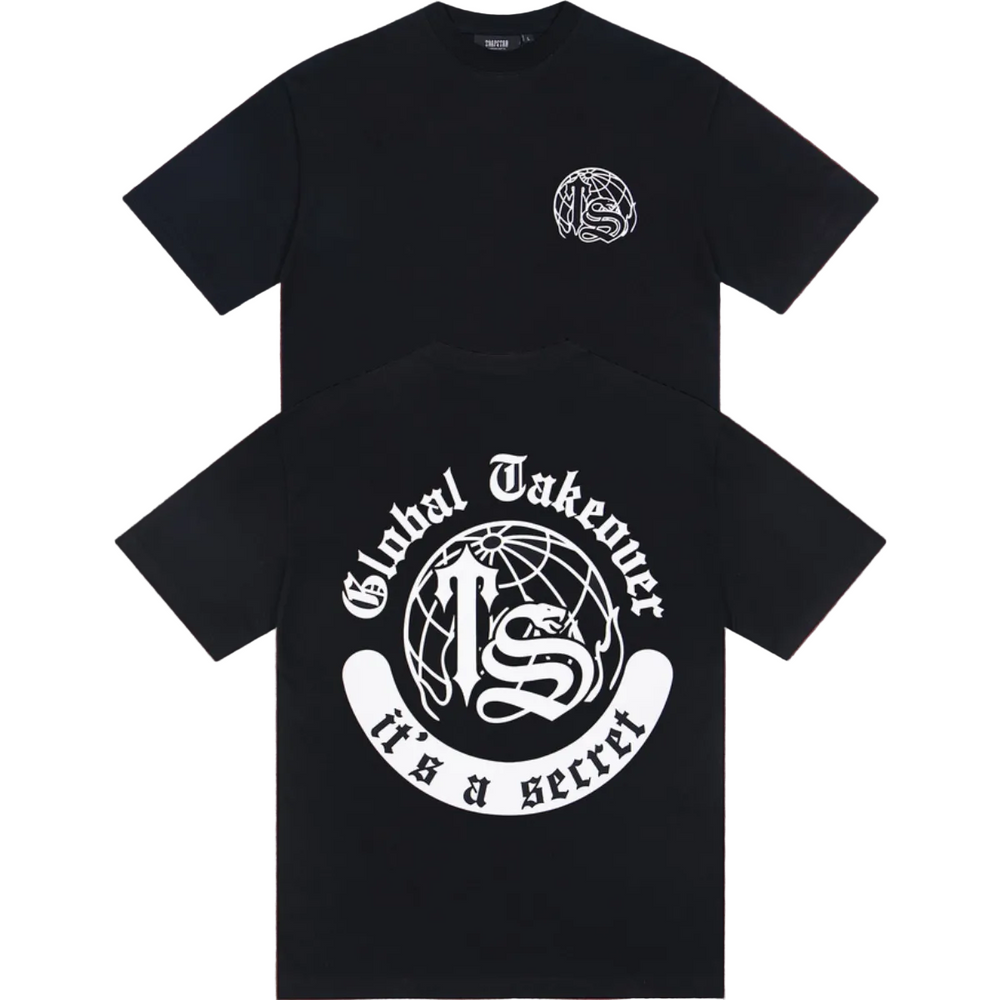Trapstar Global Takeover Globe & "TS" Graphic Tee - Black