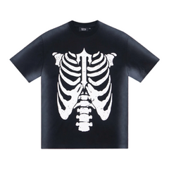 Trapstar Distressed Ribcage Graphic Tee - Black/White