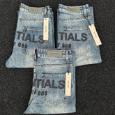 High version FEAROFGOD double line blue heavy-duty washed denim jeans for high street couples, men's and women's jeans