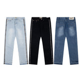 Correct version GALLERYDEPT American high street trendy washed old casual loose side zipper straight leg jeans