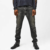 Gallery Depot's new basic style washed small straight leg leg leg tied jeans American high street casual pants