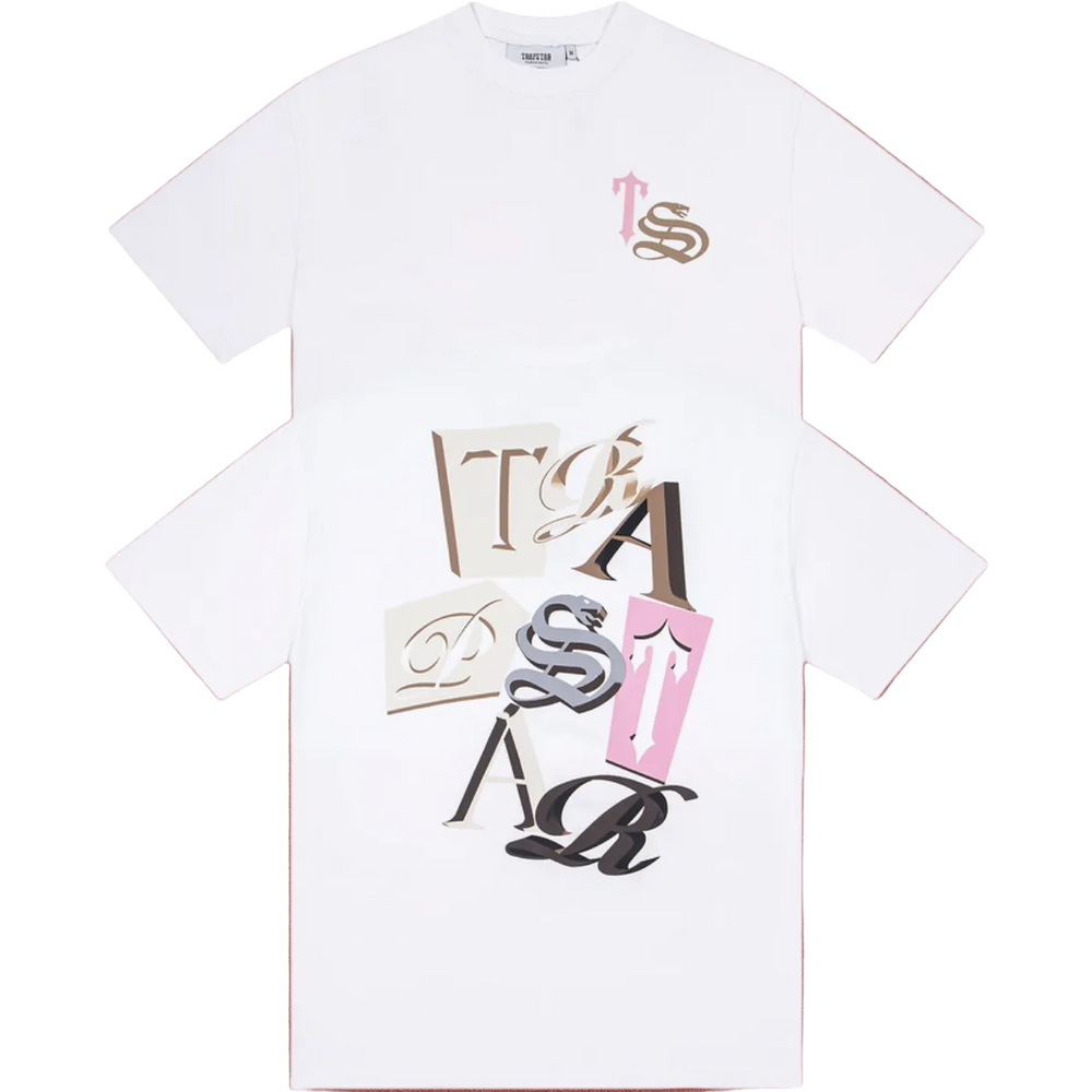 Trapstar Collage Card Alphabet Graphic Tee - White