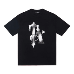 Trapstar Metallic Interlocked "TA" Graphic Tee - Black