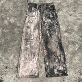 AC style flat replacement 1981F inkjet graffiti vintage loose wide leg casual jeans 3D printing series is the god