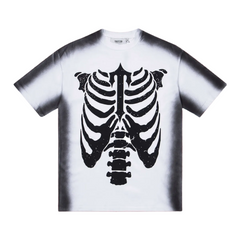 Trapstar Distressed Ribcage Graphic Tee - Gradient White/Black