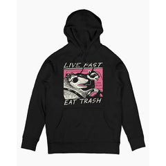 Live Fast Eat Trash Fast Food Eating Garbage American Bintage High Street Hoodie