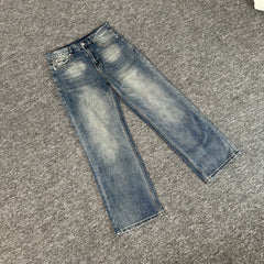 BROKENPLANET destroys planet BP embroidered letters high street American men's and women's denim straight leg casual pants