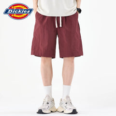 Dickies Emperor Cool Summer Wine Red Wide Leg Casual Shorts for Men, Thin, Loose, Straight Leg, Five Cent Shorts Y