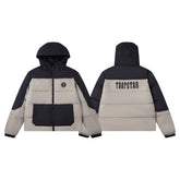 Trapstar Colorblock Hooded Puffer Jacket - Khaki/Black