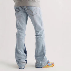 Gallery Depot's new basic versatile washed patchwork micro flared jeans, American retro casual pants