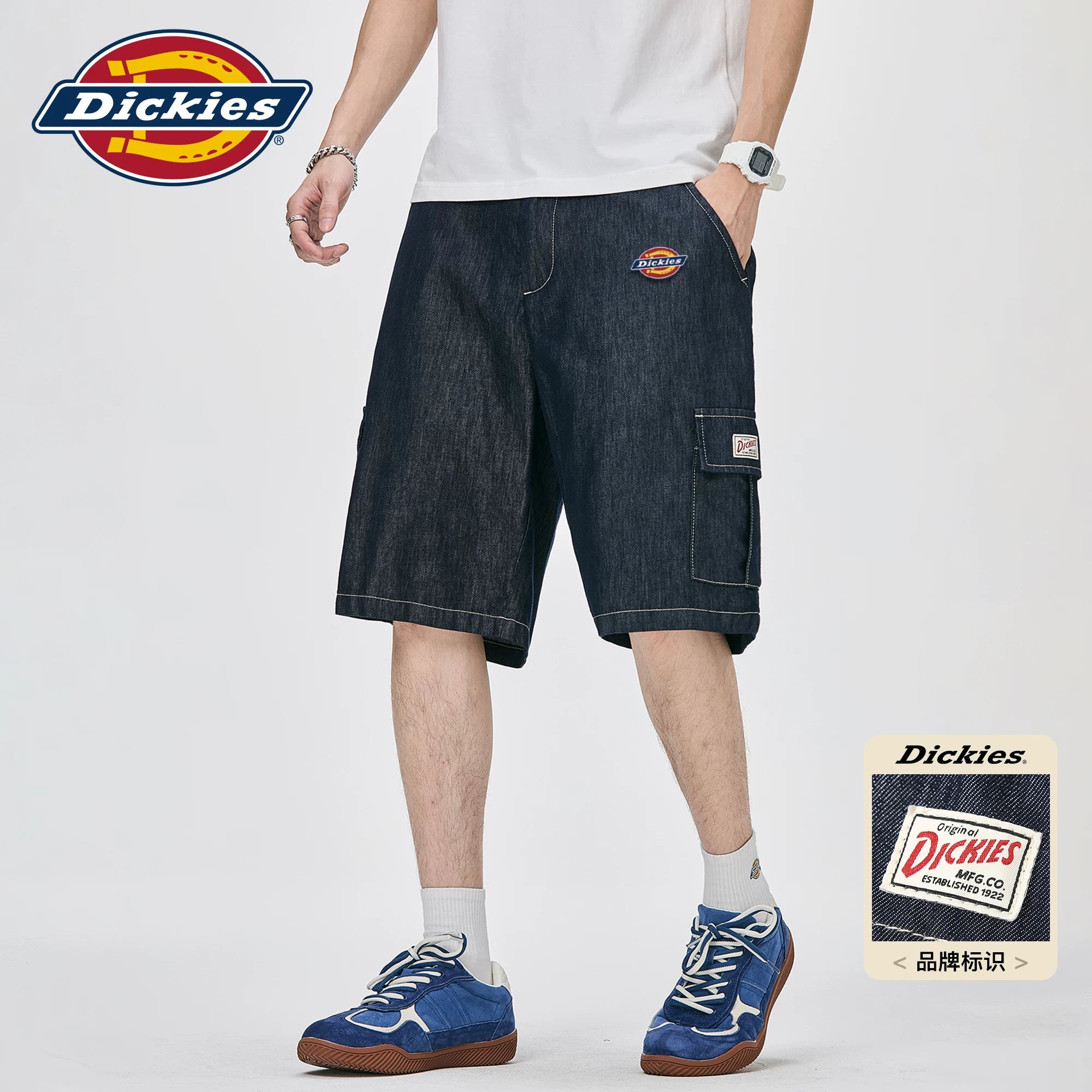 Diesel Dickies work clothes denim shorts men's summer ice silk American retro five quarter pants M