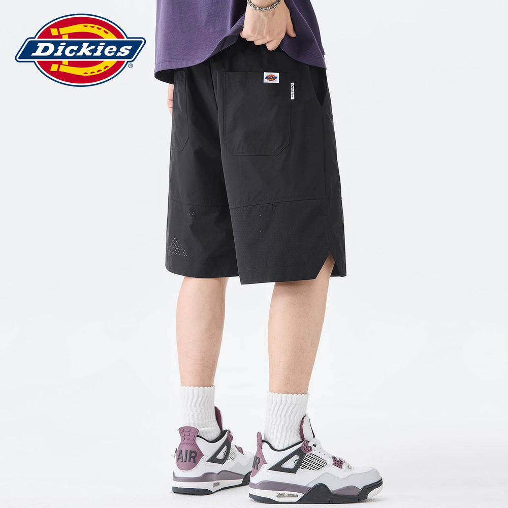 Dickies Cool Suitable Drawstring Design Casual Shorts for Men Summer Loose Thin Straight Leg Trendy Brand Pentagram Pants Y
