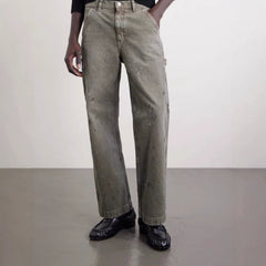 EnfantsRiches Deporimes new washed, knife cut, damaged, burned, slightly flared, worn, dirty jeans