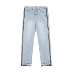 Correct version GALLERYDEPT American high street trendy washed old casual loose side zipper straight leg jeans