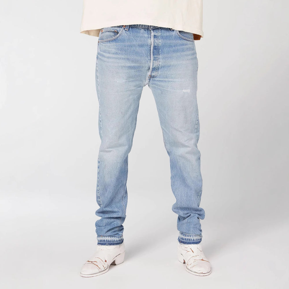 Gallery Depot's new basic style washed small straight leg leg leg tied jeans American high street casual pants