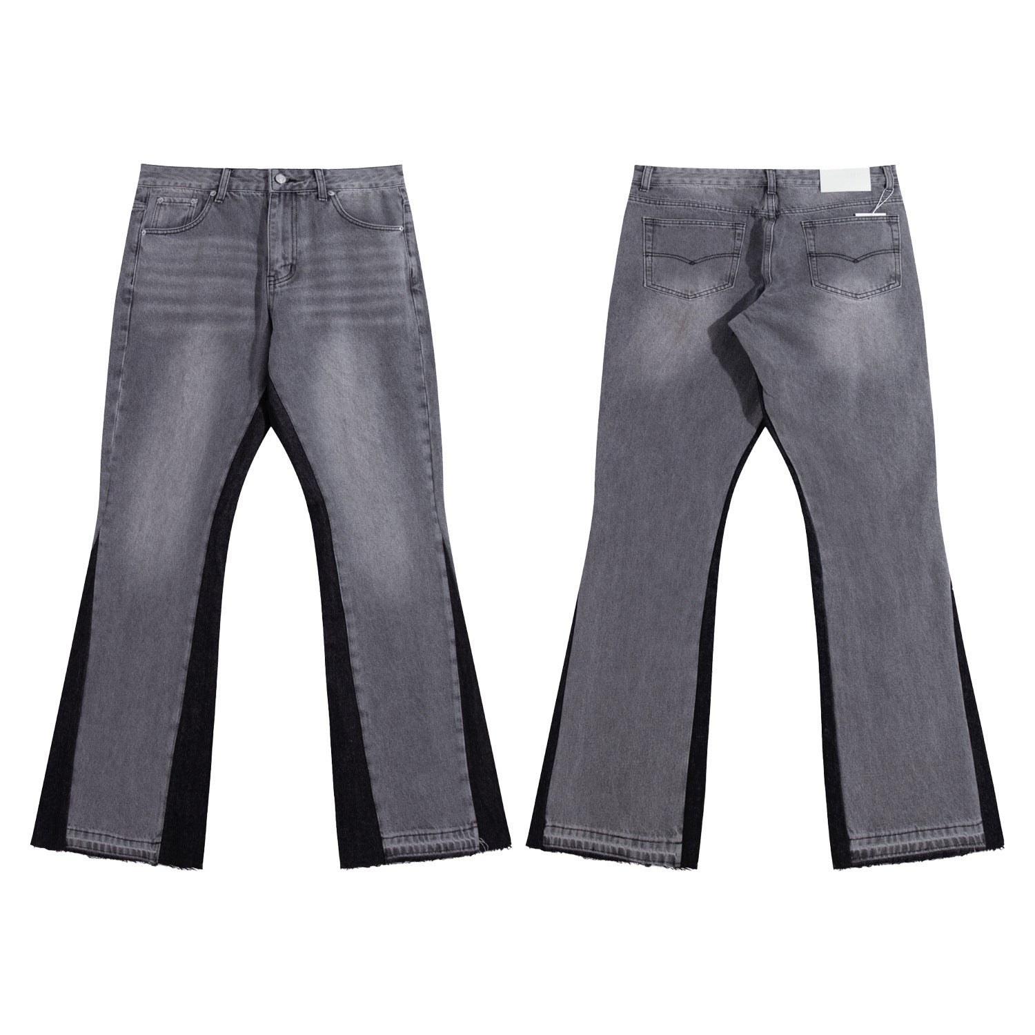 Gallery Depot's new basic style washed micro flared spliced jeans trendy brand men's and women's casual versatile pants