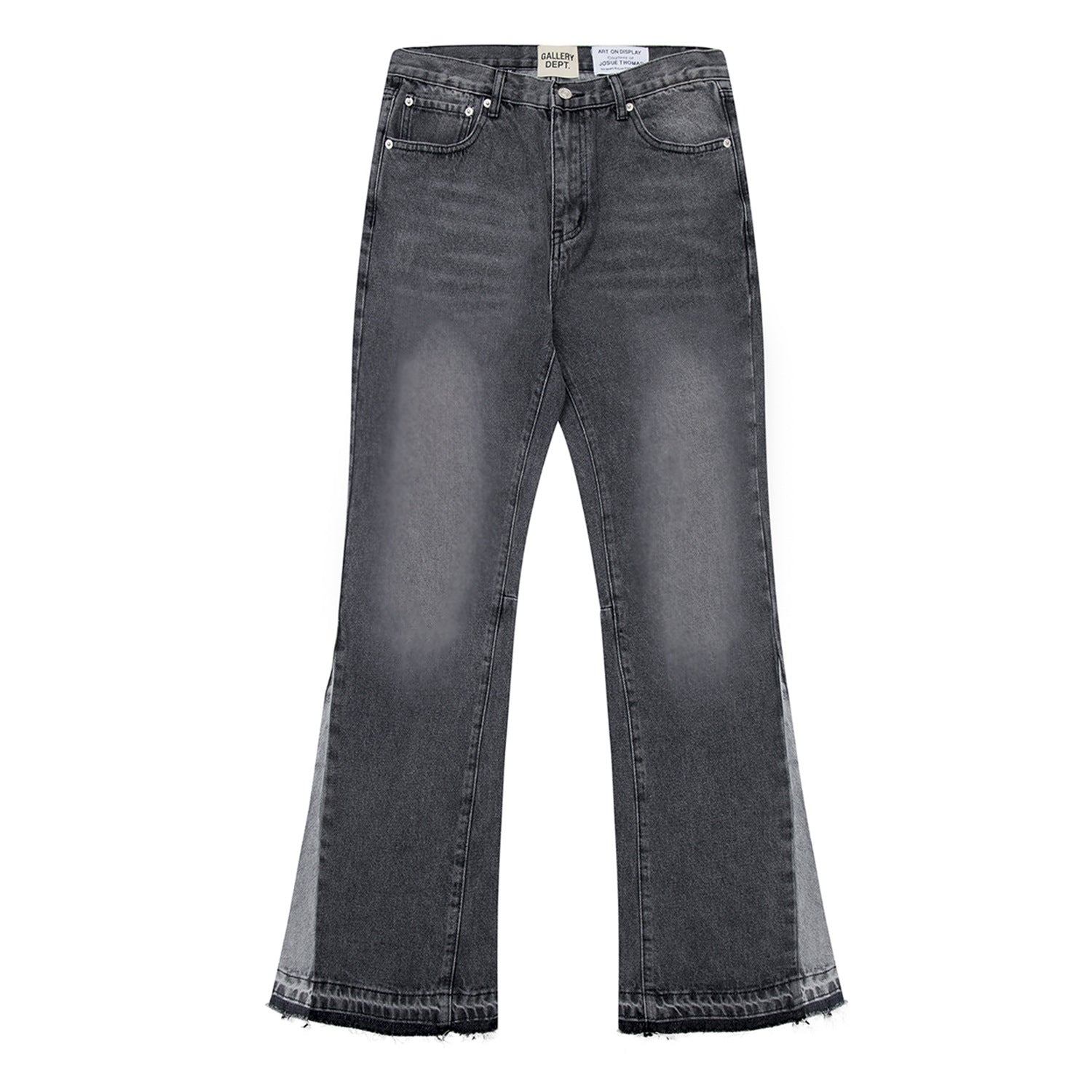 Gallery Depot's new basic style washed micro flared spliced jeans trendy brand men's and women's casual versatile pants