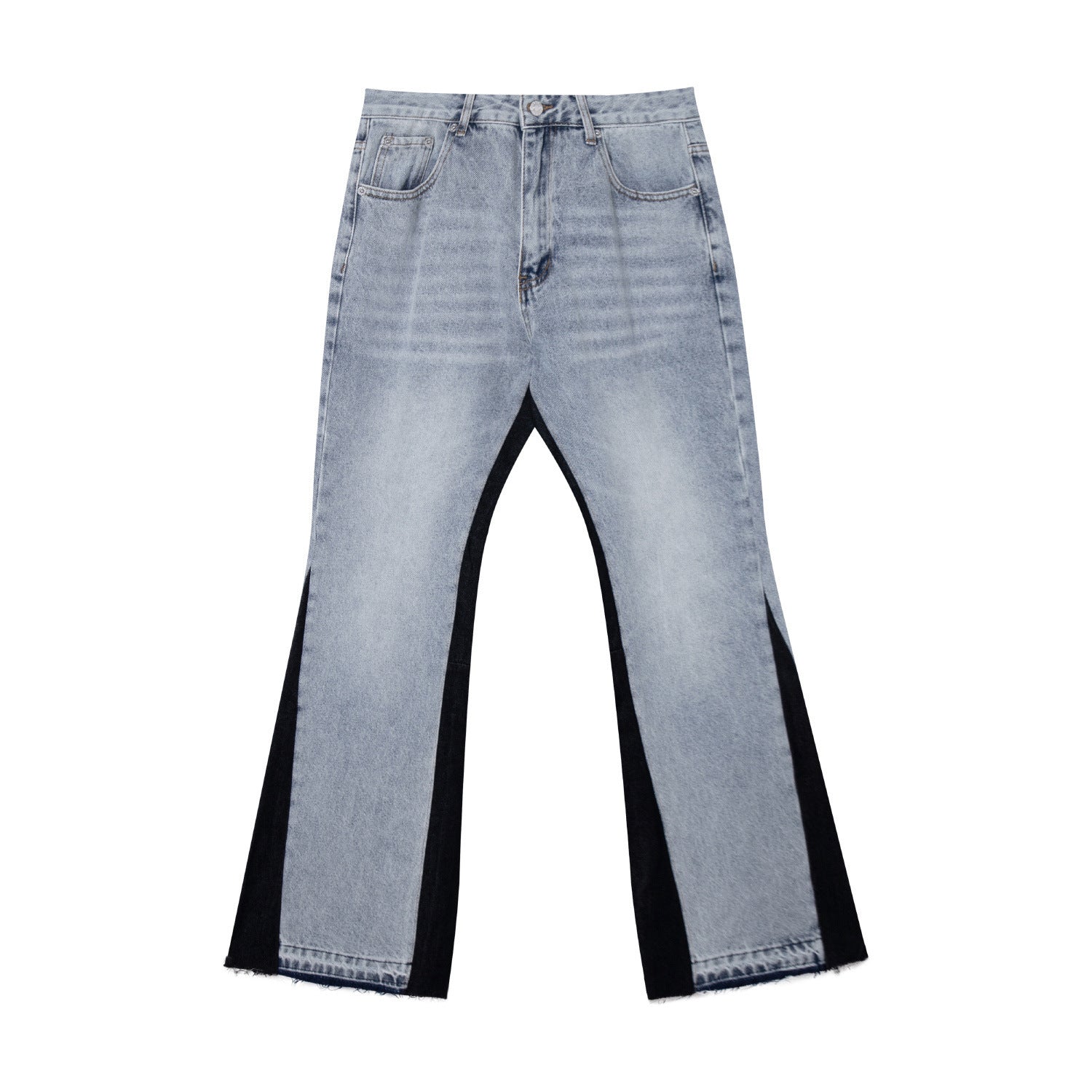 Gallery Depot's new basic versatile washed patchwork micro flared jeans, American retro casual pants