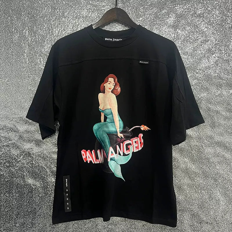 Palm Angel Headless Bear Fish Men's Round Neck T-shirt Angels Summer Loose PA Top Hoodie Short Sleeve (2)