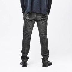 Gallery Depot's new basic style washed small straight leg leg leg tied jeans American high street casual pants