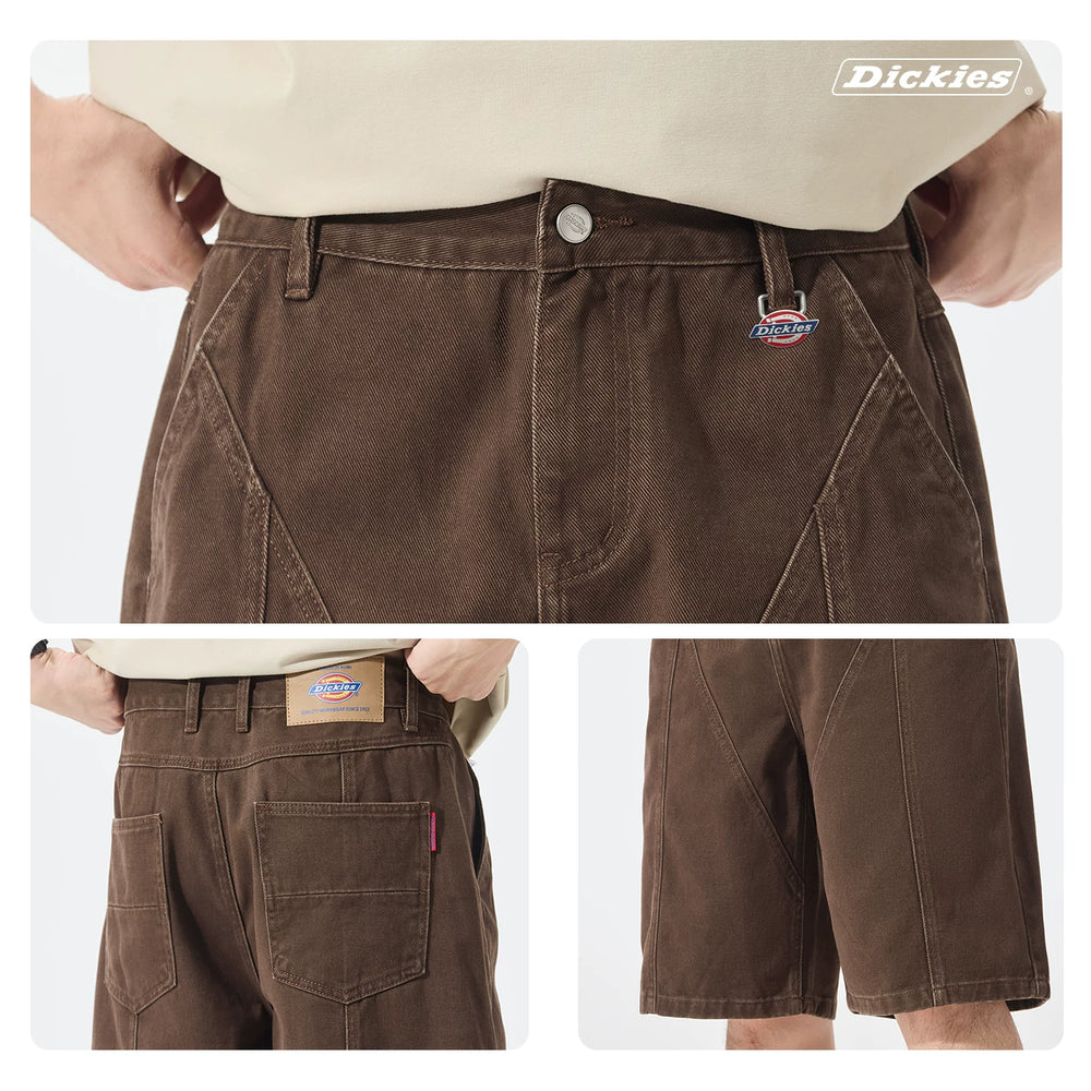 Dickies Emperor Cool Suitable American Retro Splicing Cowboy Shorts for Men Summer Loose Thin Wide Leg Pentagram Pants Y
