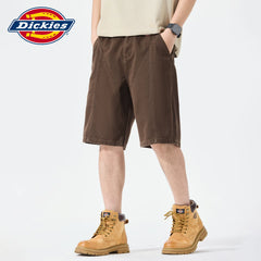 Dickies Emperor Cool Suitable American Retro Splicing Cowboy Shorts for Men Summer Loose Thin Wide Leg Pentagram Pants Y