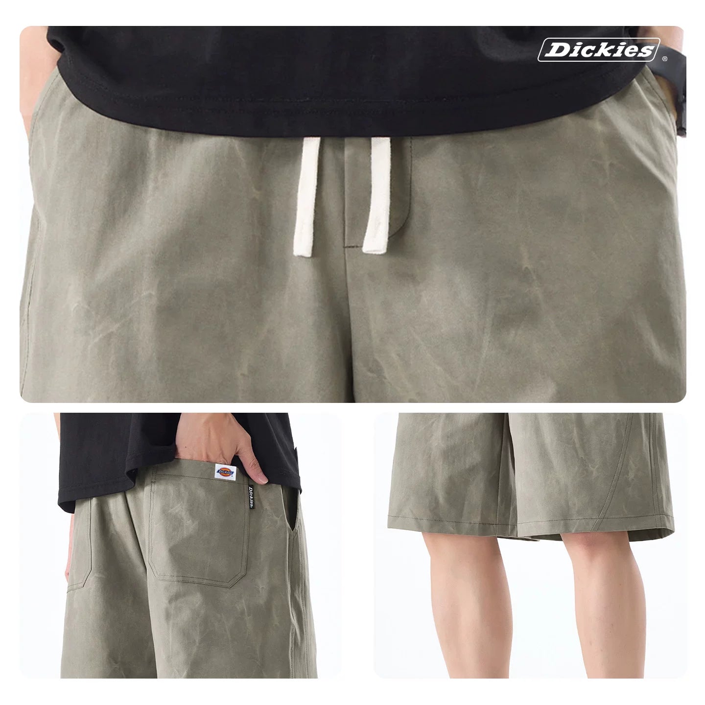 Dickies Emperor Cool Suitable Thin Summer New Style Drawstring Casual Sports Shorts Men's Loose Straight Leg Pentagram Pants Y