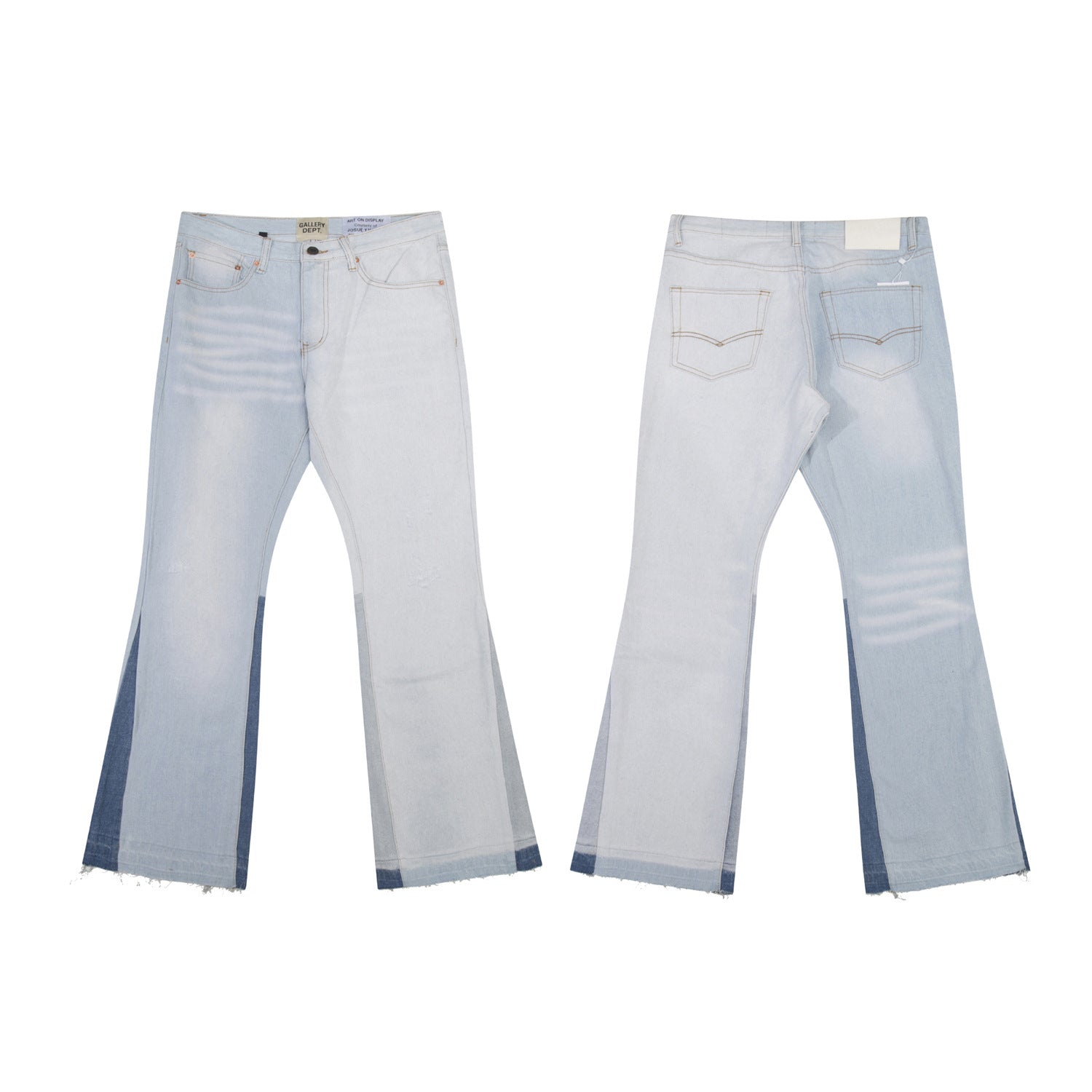 High version Gallery Depot new basic washed micro flared blue patchwork jeans versatile pants