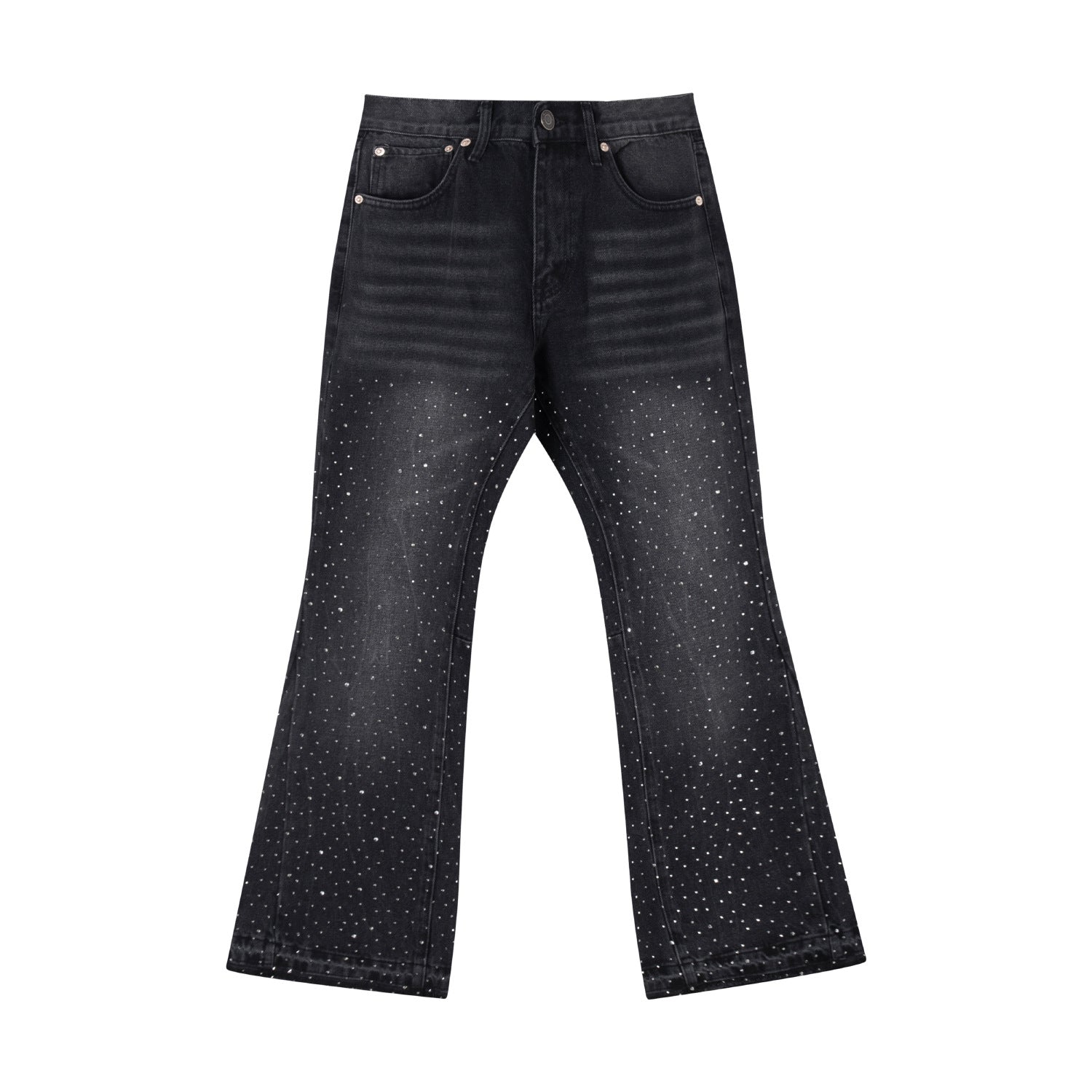 Gallery Depot Versatile Inkjet Drilled Hole Washed Micro Pull Splicing Jeans American Casual Pants
